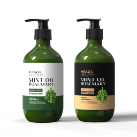 PSA11B Mint Shampoo and Conditioner 2in1 Set Salon Shampoo Conditioner Men's/Women Curly Oil-based Hair Moisturizing and Nourishing Dandruffy Lissage