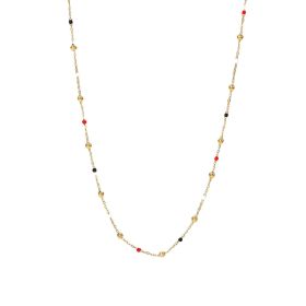 Women's Fashionable Simple Red, White And Black Coloured Oil Drip Round Bead Chain Necklace