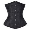Women's Lace Up Boned Lingerie Bridal Underbust Corset Top Low Back, Black