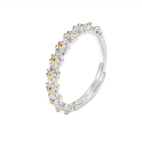 European and American New Style Creative Simple Fashionable Elegant Women's Cute Ring Mori Style Sweet Oil-Painted Daisy Ring
