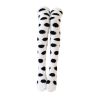 1 Pair Black Polka Dot Stockings Coral Fleece Warm Thigh High Socks Womens Winter Cozy Socks