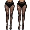 2Pcs Women's Glitter Tights, Sparkle Rhinestone FishnetsTights