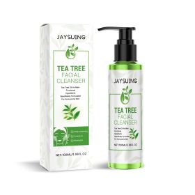 Jaysuing Tea Tree Cleansing Gel Tea Tree Oil Refreshing Oil Control Cleanser Gentle Moisturizing Cleansing Lotion