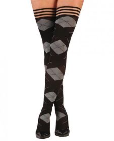 Kixies Kimmie Argyle Thigh High Tights Argyle C