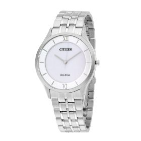 Citizen AR0071-59A Stiletto Super Thin Stainless Steel White Dial Men's Eco-Drive Watch