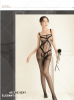 New sexy lingerie, sexy binding, English perspective outfit, suspender socks, heart-shaped cross crotch jumpsuit, silk stockings 8320