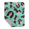 Liver English Springer Spaniel Quilted Blanket 50x60 Artwork Pattern Quilted Throw Blanket for Bed, Couch, Sofa, Soft and Lightweight