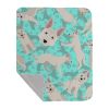 White German Shepherd Quilted Blanket 50x60 Artwork Pattern Quilted Throw Blanket for Bed, Couch, Sofa, Soft and Lightweight