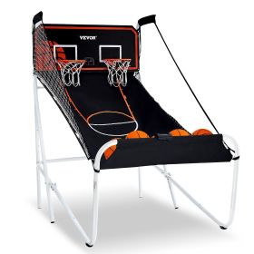 VEVOR Foldable Basketball Arcade Game, 2 Player Indoor Basketball Game, Home Dual Shot Sport with 5 Balls, 8 Game Modes, Electronic Scoreboard, and I
