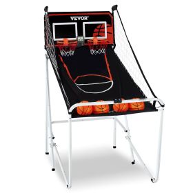 VEVOR Foldable Basketball Arcade Game, 2 Player Indoor Basketball Game, Home Dual Shot Sport with 4 Balls, 8 Game Modes, LCD Electronic Scoreboard, a