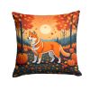 Akita Fall Throw Pillow Machine Washable, Indoor Outdoor Decorative Pillow for Couch, Bed or Patio, 14Hx14W