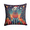 Weimaraner Christmas Throw Pillow Machine Washable, Indoor Outdoor Decorative Pillow for Couch, Bed or Patio, 14Hx14W