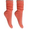 Light Orange Heavy Slouch Socks for Women Cotton Knee High 2 Pairs Shoe Size 5 to 10