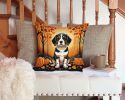 Beagle Fall Throw Pillow Machine Washable, Indoor Outdoor Decorative Pillow for Couch, Bed or Patio, 14Hx14W