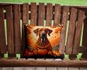 Rhodesian Ridgeback Fall Throw Pillow Machine Washable, Indoor Outdoor Decorative Pillow for Couch, Bed or Patio, 14Hx14W