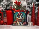 Saint Bernard Christmas Throw Pillow Machine Washable, Indoor Outdoor Decorative Pillow for Couch, Bed or Patio, 14Hx14W