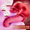 4 in 1 Tongue Thrusting Vibrators Dildo Rose Sex Toys with 10 Licking Clitoral & 10 Vibration Mode