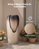 VEVOR Outdoor Water Fountain, 30.71 in Height Fountain and Waterfall, 1-Tier Floor Standing Glazed Jar Style Fountains with LED Light and Pump, for O