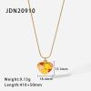 Fashion Ins Color Drop Oil Flower Heart Pendant Necklace 18k Gold Plated Stainless Steel Necklace Jewelry For Women