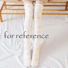 1 Pair Yellow Polka Dot Stockings Coral Fleece Warm Thigh High Socks Womens Winter Cozy Socks