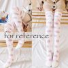 1 Pair Purple Polka Dot Stockings Coral Fleece Warm Thigh High Socks Womens Winter Cozy Socks