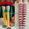 2 Pairs Cute Christmas Coral Velvet Knee High Stockings Sheep Yellow Thigh High Socks for Women