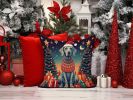 Weimaraner Christmas Throw Pillow Machine Washable, Indoor Outdoor Decorative Pillow for Couch, Bed or Patio, 14Hx14W