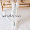 1 Pair Green Polka Dot Stockings Coral Fleece Warm Thigh High Socks Womens Winter Cozy Socks