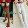 2 Pairs Cute Christmas Coral Velvet Knee High Stockings Snowman Elk Thigh High Socks for Women