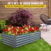VEVOR Galvanized Raised Garden Bed, 80" x 40" x 19" Metal Planter Box, Gray Steel Plant Raised Garden Bed Kit, Planter Boxes Outdoor for Growing V