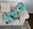 Blue Merle Welsh Cardigan Corgi Quilted Blanket 50x60 Artwork Pattern Quilted Throw Blanket for Bed, Couch, Sofa, Soft and Lightweight
