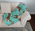 Red Boston Terrier Quilted Blanket 50x60 Artwork Pattern Quilted Throw Blanket for Bed, Couch, Sofa, Soft and Lightweight