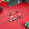 Christmas Bracelet for Women Santa Claus Jingle Bell Stocking Bow Dangle Bracelet Xmas Tree Snowflake Reindeer Red Green Beaded Charm Snake Chain Brac
