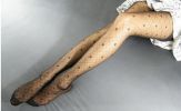 Blancho LZSA027-1 Sexy Black Sheer Flower Dot Stocking