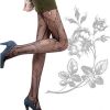Blancho LZSA060-1 Sexy Black Sheer Floral Stocking