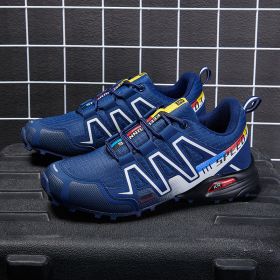 Summer Hiking Shoes Outdoor Shoes Men's Super Lightweight Breathable Shock Absorption Off-road Trekking Shoes (Option: Blue color-42)