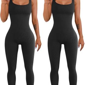 Women's Suspender Tank Top Tights (Option: Black black-L)
