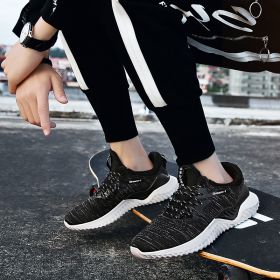 Student breathable running shoes (Option: black and white-46)