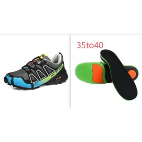 Summer Hiking Shoes Outdoor Shoes Men's Super Lightweight Breathable Shock Absorption Off-road Trekking Shoes (Option: Gray Green set-39)