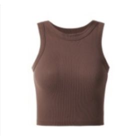 Only Self Pickup-Women's Round Neck Vest (Option: Brown-L)