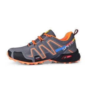 Men's Fashion Personality Multicolor Outdoor Sneakers (Option: Grey orange-45)