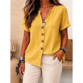 Womens European And American-style Cardigan (Option: Yellow-M)