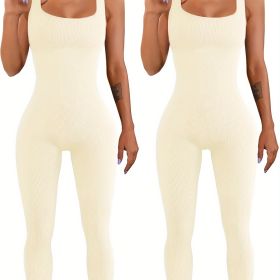 Women's Suspender Tank Top Tights (Option: Beige beige-2XL)
