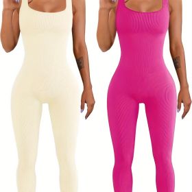 Women's Suspender Tank Top Tights (Option: Beige pink-2XL)