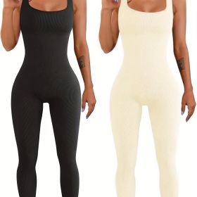 Women's Suspender Tank Top Tights (Option: Beige black-2XL)