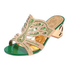 Ladies fashion sandals (Option: Green-40)