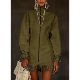 Women's Casual Tassel Zipper Sweatshirt Dress (Option: 4style-L)