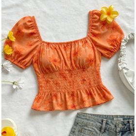 Summer Vibe Orange Crop Top (Option: Orange-M)