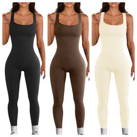 Women's Suspender Tank Top Tights (Option: BlackBeigeCoffee-2XL)