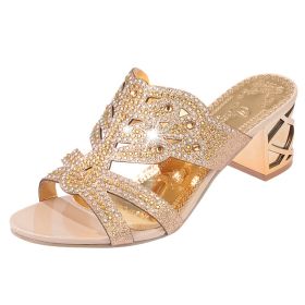 Ladies fashion sandals (Option: Beige-40)